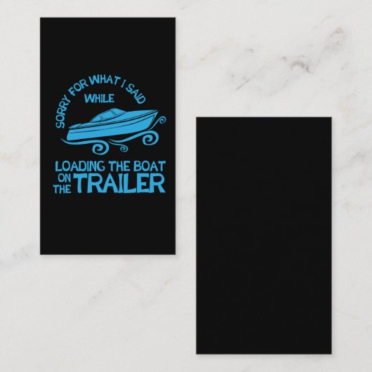 トレーラーでボートに荷を積む船遊びのギフト 名刺 (正面/裏面)