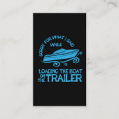 トレーラーでボートに荷を積む船遊びのギフト 名刺 (正面)