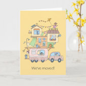 トレーラーの新しいアドレスのアナウンス黄色空白の カード (黄色い花)