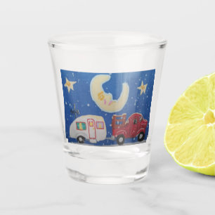 トレーラーやトラックや眠🛻い😴月 ショットグラス