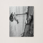 トレーラーを引っ張る車 ジグソーパズル (縦)