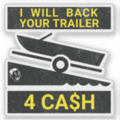 トレーラーを戻して現金を受け取おもしろいる シール (正面)