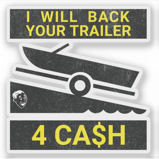 トレーラーを戻して現金を受け取おもしろいる シール (正面)