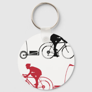 トレーラーを持つサイクリスト キーホルダー
