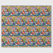 トレーラーウィッシュブック付きソファのクリスマスウマ ラッピングペーパー (フラット)