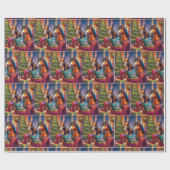 トレーラーウィッシュブック付きソファのクリスマスウマ ラッピングペーパー (フラット)