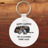 トレーラーカスタムキャラバンファミリー写真ハッピーキャンパー キーホルダー (正面)