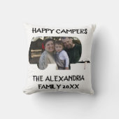 トレーラーカスタムキャラバンファミリー写真ハッピーキャンパー クッション (正面)