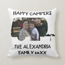 トレーラーカスタムキャラバンファミリー写真ハッピーキャンパー クッション