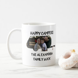トレーラーカスタムキャラバンファミリー写真ハッピーキャンパー コーヒーマグカップ