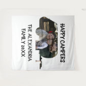 トレーラーカスタムキャラバンファミリー写真ハッピーキャンパー タペストリー (正面(横))