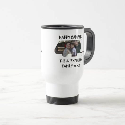 トレーラーカスタムキャラバンファミリー写真ハッピーキャンパー トラベルマグ (正面右)
