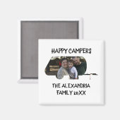 トレーラーカスタムキャラバンファミリー写真ハッピーキャンパー マグネット (正面/裏面)