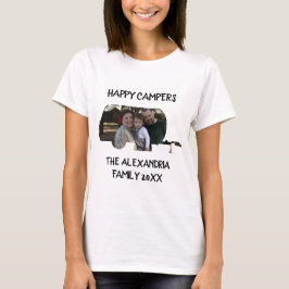トレーラーカスタムキャラバンファミリー写真ハッピーキャンパー Tシャツ