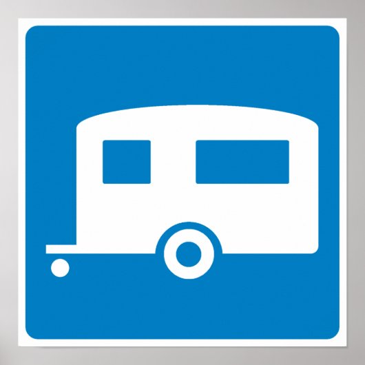 トレーラーキャンピングハイウェイサイン ポスター (正面)