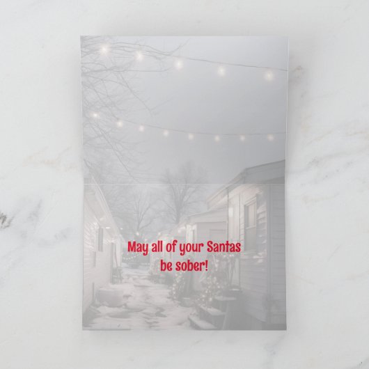 トレーラーパークのグリーティングカードのクリスマス サンキューカード (内部)