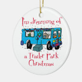 トレーラーパーククリスマス セラミックオーナメント (左)