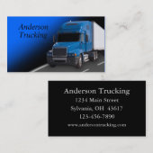 トレーラー付きの青いセミカー 名刺 (正面/裏面)