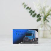 トレーラー付きの青いセミカー 名刺 (スタンド正面)