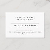 トレーラー販売とホルダービジネスカードの写真 名刺 (裏面)