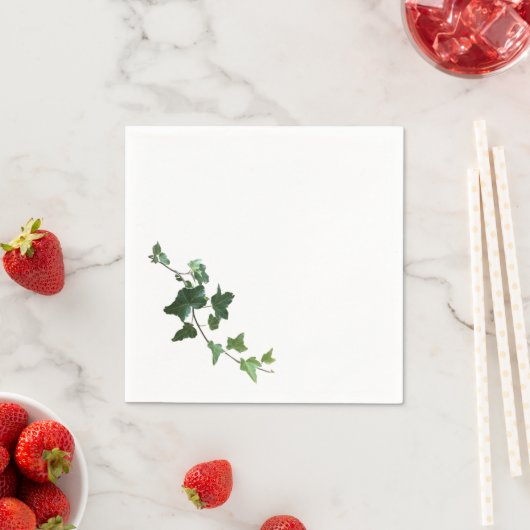 トレーリングアイビーつる植物-葉緑 スタンダードカクテルナプキン (インサイチュ)