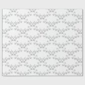 トレーリングボタニカルパターン白黒ギフトラップ ラッピングペーパー (フラット)