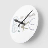 トレールバイクの落書きのスポーツの引用文に乗って下さい ラウンド壁時計 (傾斜)