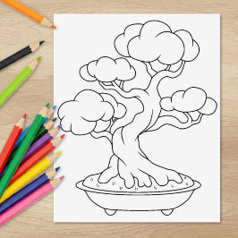 トレー日本のカラーページの盆栽ツリー ラバースタンプ