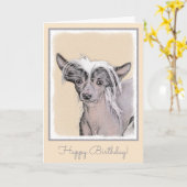 トレ中国のストの絵画オリジナルドッグアート カード (黄色い花)