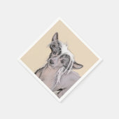 トレ中国のストの絵画オリジナルドッグアート スタンダードカクテルナプキン (角)