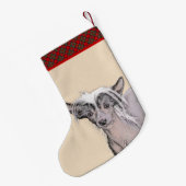 トレ中国のストの絵画オリジナルドッグアート スモールクリスマスストッキング (裏面 (吊り時))