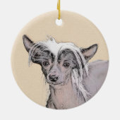 トレ中国のストの絵画オリジナルドッグアート セラミックオーナメント (裏面)