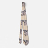 トレ中国のストの絵画オリジナルドッグアート ネクタイ (裏面)