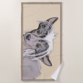 トレ中国のストの絵画オリジナルドッグアート ビーチタオル (正面)