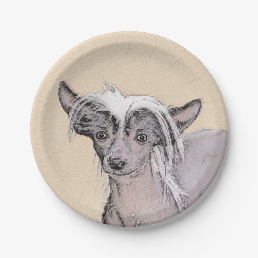 トレ中国のストの絵画オリジナルドッグアート ペーパープレート (正面)