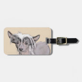トレ中国のストの絵画オリジナルドッグアート ラゲッジタグ (正面横)