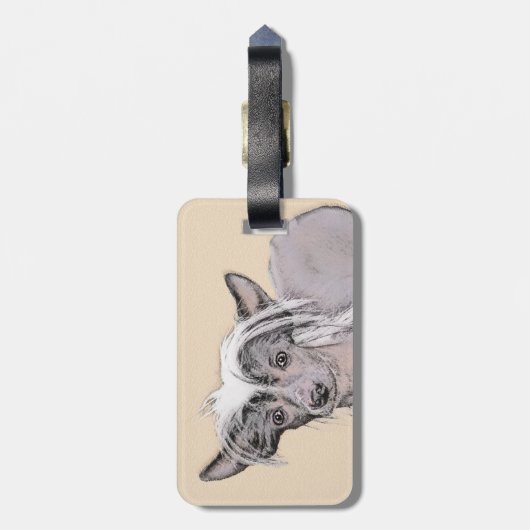 トレ中国のストの絵画オリジナルドッグアート ラゲッジタグ (裏面縦)