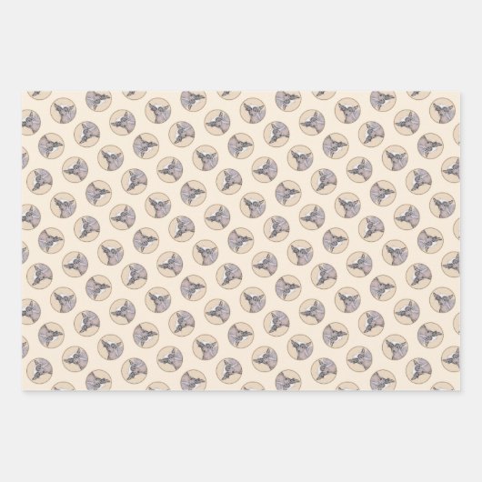 トレ中国のストの絵画オリジナルドッグアート ラッピングペーパーシート (正面)