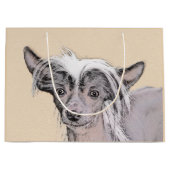 トレ中国のストの絵画オリジナルドッグアート ラージペーパーバッグ (正面)