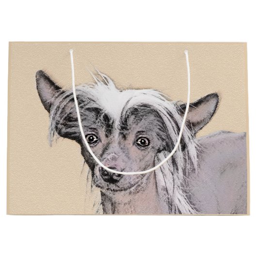 トレ中国のストの絵画オリジナルドッグアート ラージペーパーバッグ (正面)