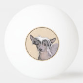 トレ中国のストの絵画オリジナルドッグアート 卓球ボール (裏面)