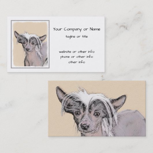 トレ中国のストの絵画オリジナルドッグアート 名刺 (正面/裏面)