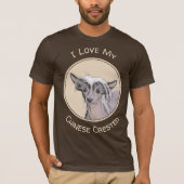 トレ中国のストの絵画オリジナルドッグアート Tシャツ (正面)