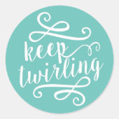 トレ保ング |ミント&ホワイトタイポグラフィ引用文 ラウンドシール (正面)