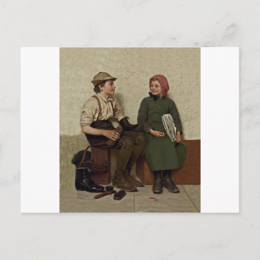 トレ・アテ~シューシャインボーイ~ニュースガール ポストカード (正面)