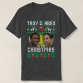 トロイとAbed in Christmas Tシャツ (デザイン正面)