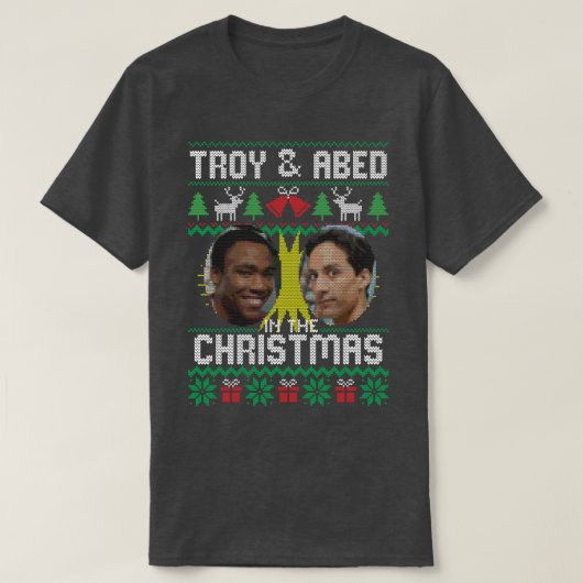 トロイとAbed in Christmas Tシャツ (デザイン正面)