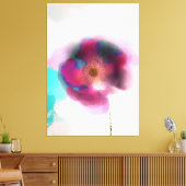 トロイのポピーBurgundy水色フローラ キャンバスプリント (インサイチュ (リビング))