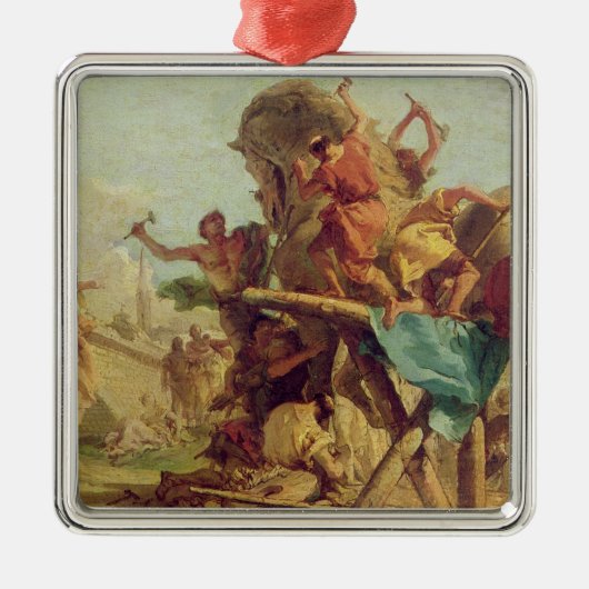 トロイの木馬、c.1760の建物 メタルオーナメント (正面)