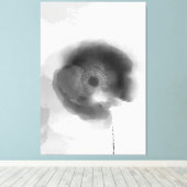 トロイの黒と白の水色のフローラ キャンバスプリント (インサイチュ (ウッドフロア))